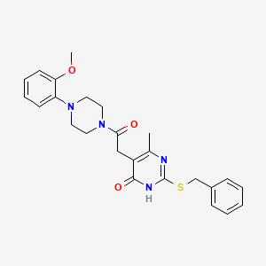 molecular formula C25H28N4O3S B6433791 2-(benzylsulfanyl)-5-{2-[4-(2-methoxyphenyl)piperazin-1-yl]-2-oxoethyl}-6-methyl-3,4-dihydropyrimidin-4-one CAS No. 1105241-22-2