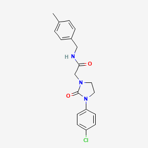 molecular formula C19H20ClN3O2 B6433809 2-[3-(4-chlorophenyl)-2-oxoimidazolidin-1-yl]-N-[(4-methylphenyl)methyl]acetamide CAS No. 1327297-85-7