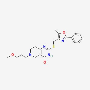 molecular formula C22H26N4O3S B6433868 6-(3-methoxypropyl)-2-{[(5-methyl-2-phenyl-1,3-oxazol-4-yl)methyl]sulfanyl}-3H,4H,5H,6H,7H,8H-pyrido[4,3-d]pyrimidin-4-one CAS No. 1112300-76-1