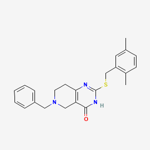 molecular formula C23H25N3OS B6433885 6-benzyl-2-{[(2,5-dimethylphenyl)methyl]sulfanyl}-3H,4H,5H,6H,7H,8H-pyrido[4,3-d]pyrimidin-4-one CAS No. 1112399-43-5