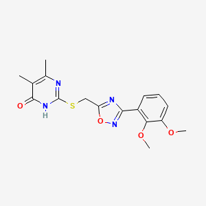 molecular formula C17H18N4O4S B6433899 2-({[3-(2,3-dimethoxyphenyl)-1,2,4-oxadiazol-5-yl]methyl}sulfanyl)-5,6-dimethylpyrimidin-4-ol CAS No. 1251560-32-3