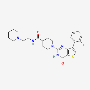 molecular formula C25H30FN5O2S B6433913 1-[7-(2-fluorophenyl)-4-oxo-3H,4H-thieno[3,2-d]pyrimidin-2-yl]-N-[2-(piperidin-1-yl)ethyl]piperidine-4-carboxamide CAS No. 1243023-26-8