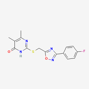 molecular formula C15H13FN4O2S B6433960 2-({[3-(4-fluorophenyl)-1,2,4-oxadiazol-5-yl]methyl}sulfanyl)-5,6-dimethyl-3,4-dihydropyrimidin-4-one CAS No. 1226441-62-8