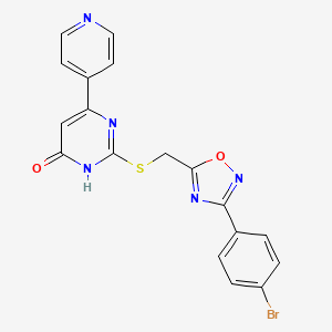 molecular formula C18H12BrN5O2S B6433967 2-({[3-(4-bromophenyl)-1,2,4-oxadiazol-5-yl]methyl}sulfanyl)-6-(pyridin-4-yl)-3,4-dihydropyrimidin-4-one CAS No. 1226442-56-3