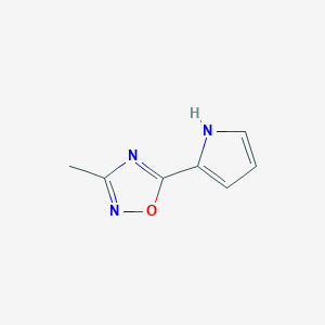 molecular formula C7H7N3O B6433991 3-methyl-5-(1H-pyrrol-2-yl)-1,2,4-oxadiazole CAS No. 1239752-45-4