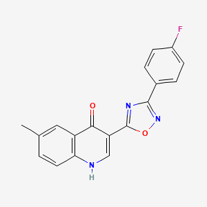 molecular formula C18H12FN3O2 B6433997 3-[3-(4-fluorophenyl)-1,2,4-oxadiazol-5-yl]-6-methyl-1,4-dihydroquinolin-4-one CAS No. 1357721-61-9