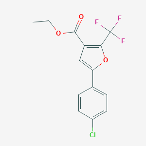 molecular formula C14H10ClF3O3 B064340 5-(4-氯苯基)-2-(三氟甲基)呋喃-3-羧酸乙酯 CAS No. 175276-59-2