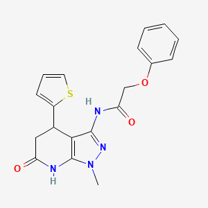 molecular formula C19H18N4O3S B6434031 N-[1-methyl-6-oxo-4-(thiophen-2-yl)-1H,4H,5H,6H,7H-pyrazolo[3,4-b]pyridin-3-yl]-2-phenoxyacetamide CAS No. 1203085-45-3