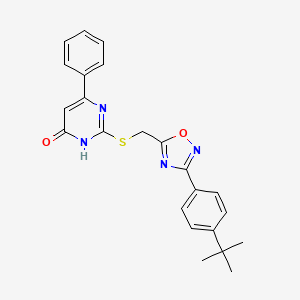 molecular formula C23H22N4O2S B6434045 2-({[3-(4-tert-butylphenyl)-1,2,4-oxadiazol-5-yl]methyl}sulfanyl)-6-phenylpyrimidin-4-ol CAS No. 1285939-82-3
