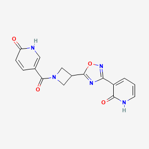 molecular formula C16H13N5O4 B6434066 3-{5-[1-(6-oxo-1,6-dihydropyridine-3-carbonyl)azetidin-3-yl]-1,2,4-oxadiazol-3-yl}-1,2-dihydropyridin-2-one CAS No. 1421533-23-4