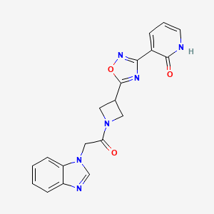 molecular formula C19H16N6O3 B6434069 3-(5-{1-[2-(1H-1,3-benzodiazol-1-yl)acetyl]azetidin-3-yl}-1,2,4-oxadiazol-3-yl)-1,2-dihydropyridin-2-one CAS No. 1396747-94-6