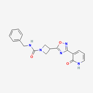 molecular formula C18H17N5O3 B6434074 N-benzyl-3-[3-(2-oxo-1,2-dihydropyridin-3-yl)-1,2,4-oxadiazol-5-yl]azetidine-1-carboxamide CAS No. 1396792-87-2