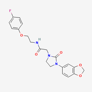 molecular formula C20H20FN3O5 B6434117 2-[3-(2H-1,3-benzodioxol-5-yl)-2-oxoimidazolidin-1-yl]-N-[2-(4-fluorophenoxy)ethyl]acetamide CAS No. 1324305-49-8
