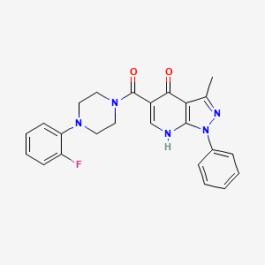 molecular formula C24H22FN5O2 B6434125 5-[4-(2-fluorophenyl)piperazine-1-carbonyl]-3-methyl-1-phenyl-1H,4H,7H-pyrazolo[3,4-b]pyridin-4-one CAS No. 1234911-75-1