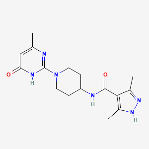 3,5-dimethyl-N-[1-(4-methyl-6-oxo-1,6-dihydropyrimidin-2-yl)piperidin-4-yl]-1H-pyrazole-4-carboxamide