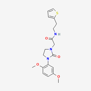 molecular formula C19H23N3O4S B6434154 2-[3-(2,5-dimethoxyphenyl)-2-oxoimidazolidin-1-yl]-N-[2-(thiophen-2-yl)ethyl]acetamide CAS No. 1325751-41-4