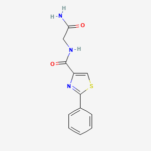 molecular formula C12H11N3O2S B6434177 2-[(2-phenyl-1,3-thiazol-4-yl)formamido]acetamide CAS No. 1234923-12-6