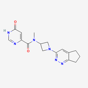 molecular formula C16H18N6O2 B6434178 N-(1-{5H,6H,7H-cyclopenta[c]pyridazin-3-yl}azetidin-3-yl)-N-methyl-6-oxo-1,6-dihydropyrimidine-4-carboxamide CAS No. 2200924-52-1