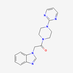 molecular formula C17H18N6O B6434191 2-(1H-1,3-benzodiazol-1-yl)-1-[4-(pyrimidin-2-yl)piperazin-1-yl]ethan-1-one CAS No. 1235623-59-2