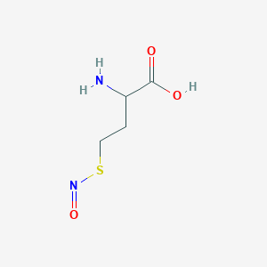 molecular formula C4H8N2O3S B064342 2-Amino-4-nitrososulfanylbutanoic acid CAS No. 187878-81-5