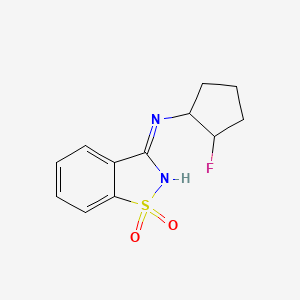 molecular formula C12H13FN2O2S B6434200 3-[(2-fluorocyclopentyl)amino]-1lambda6,2-benzothiazole-1,1-dione CAS No. 2197640-64-3