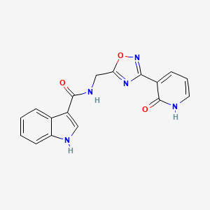 molecular formula C17H13N5O3 B6434206 N-{[3-(2-oxo-1,2-dihydropyridin-3-yl)-1,2,4-oxadiazol-5-yl]methyl}-1H-indole-3-carboxamide CAS No. 2034465-35-3
