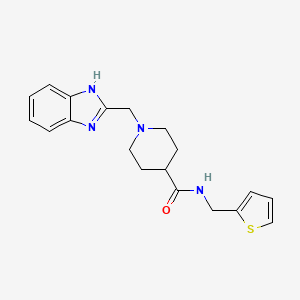molecular formula C19H22N4OS B6434210 1-[(1H-1,3-benzodiazol-2-yl)methyl]-N-[(thiophen-2-yl)methyl]piperidine-4-carboxamide CAS No. 1235056-25-3