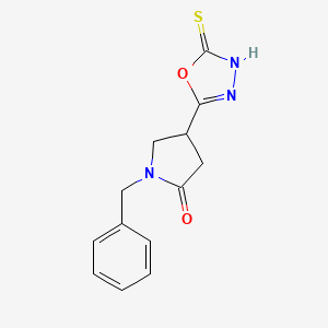 molecular formula C13H13N3O2S B6434222 1-benzyl-4-(5-sulfanylidene-4,5-dihydro-1,3,4-oxadiazol-2-yl)pyrrolidin-2-one CAS No. 2548983-66-8