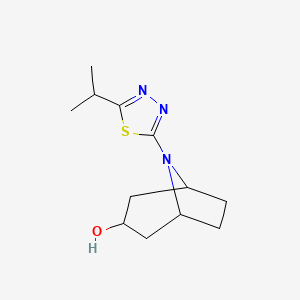 molecular formula C12H19N3OS B6434224 8-[5-(propan-2-yl)-1,3,4-thiadiazol-2-yl]-8-azabicyclo[3.2.1]octan-3-ol CAS No. 2305306-47-0
