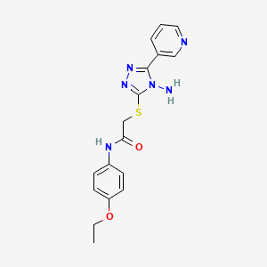 molecular formula C17H18N6O2S B6434319 2-{[4-amino-5-(pyridin-3-yl)-4H-1,2,4-triazol-3-yl]sulfanyl}-N-(4-ethoxyphenyl)acetamide CAS No. 4878-93-7