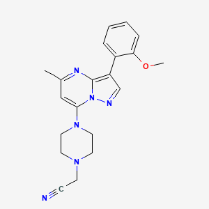 molecular formula C20H22N6O B6434327 2-{4-[3-(2-methoxyphenyl)-5-methylpyrazolo[1,5-a]pyrimidin-7-yl]piperazin-1-yl}acetonitrile CAS No. 902325-14-8