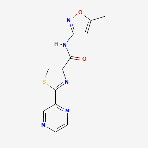 molecular formula C12H9N5O2S B6434339 N-(5-methyl-1,2-oxazol-3-yl)-2-(pyrazin-2-yl)-1,3-thiazole-4-carboxamide CAS No. 1235144-22-5