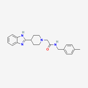 molecular formula C22H26N4O B6434344 2-[4-(1H-1,3-benzodiazol-2-yl)piperidin-1-yl]-N-[(4-methylphenyl)methyl]acetamide CAS No. 837383-97-8
