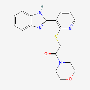 molecular formula C18H18N4O2S B6434350 2-{[3-(1H-1,3-benzodiazol-2-yl)pyridin-2-yl]sulfanyl}-1-(morpholin-4-yl)ethan-1-one CAS No. 838100-65-5