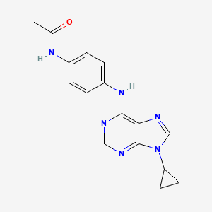 molecular formula C16H16N6O B6434377 N-{4-[(9-cyclopropyl-9H-purin-6-yl)amino]phenyl}acetamide CAS No. 2419268-52-1