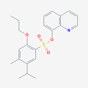 molecular formula C22H25NO4S B6434383 quinolin-8-yl 4-methyl-5-(propan-2-yl)-2-propoxybenzene-1-sulfonate CAS No. 2419642-14-9