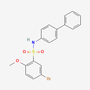 molecular formula C19H16BrNO3S B6434393 N-{[1,1'-biphenyl]-4-yl}-5-bromo-2-methoxybenzene-1-sulfonamide CAS No. 2419196-69-1