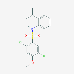 molecular formula C16H17Cl2NO3S B6434404 2,5-dichloro-4-methoxy-N-[2-(propan-2-yl)phenyl]benzene-1-sulfonamide CAS No. 2419728-56-4