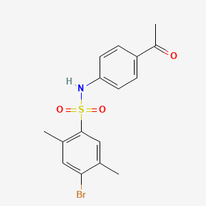 molecular formula C16H16BrNO3S B6434418 N-(4-acetylphenyl)-4-bromo-2,5-dimethylbenzene-1-sulfonamide CAS No. 2419364-40-0