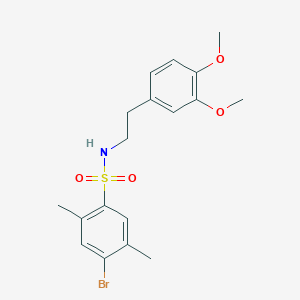 molecular formula C18H22BrNO4S B6434420 4-bromo-N-[2-(3,4-dimethoxyphenyl)ethyl]-2,5-dimethylbenzene-1-sulfonamide CAS No. 2419582-77-5