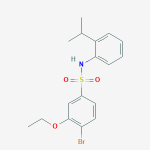 molecular formula C17H20BrNO3S B6434473 4-bromo-3-ethoxy-N-[2-(propan-2-yl)phenyl]benzene-1-sulfonamide CAS No. 2419671-68-2