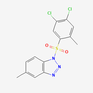 molecular formula C14H11Cl2N3O2S B6434482 1-(4,5-dichloro-2-methylbenzenesulfonyl)-5-methyl-1H-1,2,3-benzotriazole CAS No. 2419664-83-6