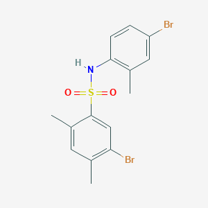 molecular formula C15H15Br2NO2S B6434487 5-bromo-N-(4-bromo-2-methylphenyl)-2,4-dimethylbenzene-1-sulfonamide CAS No. 2419705-09-0