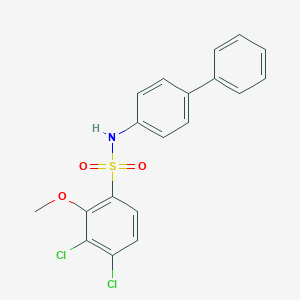 molecular formula C19H15Cl2NO3S B6434494 N-{[1,1'-biphenyl]-4-yl}-3,4-dichloro-2-methoxybenzene-1-sulfonamide CAS No. 2419730-80-4