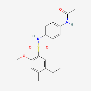 molecular formula C19H24N2O4S B6434499 N-{4-[2-methoxy-4-methyl-5-(propan-2-yl)benzenesulfonamido]phenyl}acetamide CAS No. 2419705-19-2