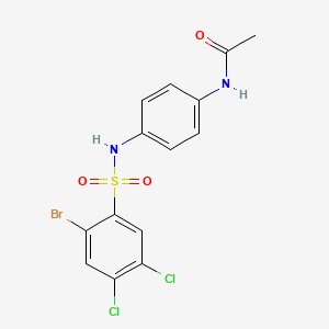 molecular formula C14H11BrCl2N2O3S B6434515 N-[4-(2-bromo-4,5-dichlorobenzenesulfonamido)phenyl]acetamide CAS No. 2419671-78-4