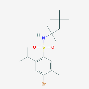 molecular formula C18H30BrNO2S B6434535 4-bromo-5-methyl-2-(propan-2-yl)-N-(2,4,4-trimethylpentan-2-yl)benzene-1-sulfonamide CAS No. 2419397-41-2