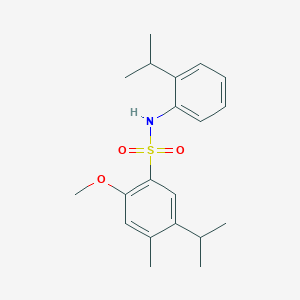 molecular formula C20H27NO3S B6434563 2-methoxy-4-methyl-5-(propan-2-yl)-N-[2-(propan-2-yl)phenyl]benzene-1-sulfonamide CAS No. 2419671-85-3