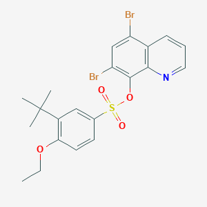 molecular formula C21H21Br2NO4S B6434572 5,7-dibromoquinolin-8-yl 3-tert-butyl-4-ethoxybenzene-1-sulfonate CAS No. 2419730-88-2