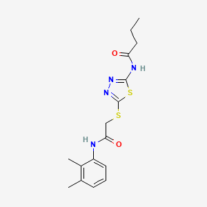 molecular formula C16H20N4O2S2 B6434623 N-[5-({[(2,3-dimethylphenyl)carbamoyl]methyl}sulfanyl)-1,3,4-thiadiazol-2-yl]butanamide CAS No. 392294-15-4